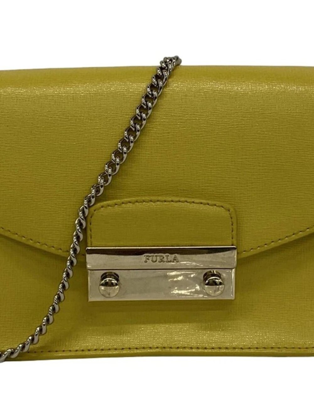 FURLA Julia - Dark yellow Leather Shoulder Bag